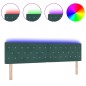 vidaXL Testata LED con bottoni in cristallo, trapuntata in velluto verde scuro, 90 cm.