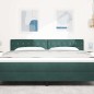 vidaXL Testata LED con bottoni in cristallo, trapuntata in velluto verde scuro, 90 cm.