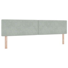 vidaXL Testata Letto LED con Bottoni a Cristallo Grigio Chiaro 100 cm in Velluto