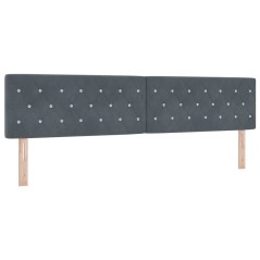 vidaXL Testata LED con bottoni in cristallo grigio scuro da 100 cm in velluto