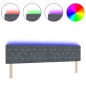 vidaXL Testata LED con bottoni in cristallo grigio scuro da 100 cm in velluto