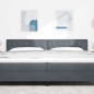 vidaXL Testata LED con bottoni in cristallo grigio scuro da 100 cm in velluto