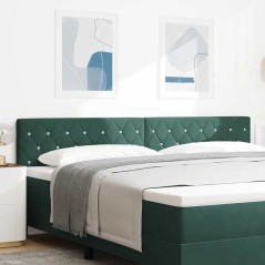 vidaXL Testata LED con bottoni in cristallo, imbottita in velluto verde scuro, 100 cm