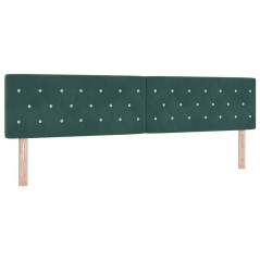 vidaXL Testata LED con bottoni in cristallo, imbottita in velluto verde scuro, 100 cm