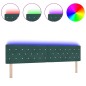 vidaXL Testata LED con bottoni in cristallo, imbottita in velluto verde scuro, 100 cm