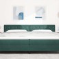 vidaXL Testata LED con bottoni in cristallo, imbottita in velluto verde scuro, 100 cm