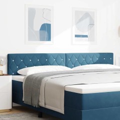 vidaXL Testata LED con bottoni in cristallo e rivestimento in velluto blu da 100 cm