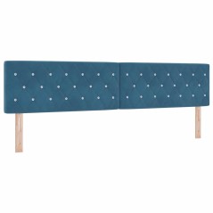 vidaXL Testata LED con bottoni in cristallo e rivestimento in velluto blu da 100 cm