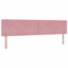 vidaXL Testata LED con bottoni di cristallo in velluto rosa, 100 cm