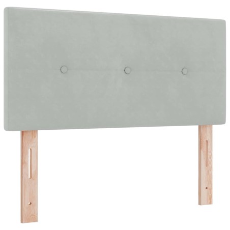 Testata LED vidaXL a bottoni in velluto grigio chiaro 90 cm
