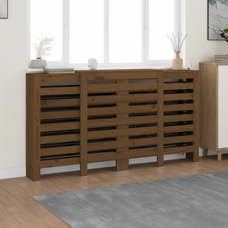 Copertura Termosifone Miele 210x21x85 cm Legno Massello Pino Copertura Termosifone Miele 210x21x85 cm Legno Massello Pino