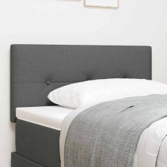 vidaXL Testata LED bottoni grigia scuro, 100 cm, tessuto