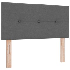 vidaXL Testata LED bottoni grigia scuro, 100 cm, tessuto