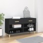 Scarpiera Nera 102x35x55 cm in Legno Multistrato Scarpiera Nera 102x35x55 cm in Legno Multistrato