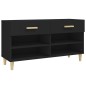Scarpiera Nera 102x35x55 cm in Legno Multistrato Scarpiera Nera 102x35x55 cm in Legno Multistrato