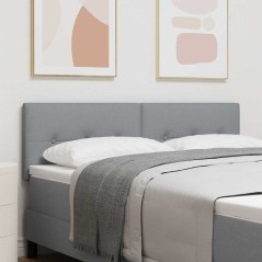 vidaXL Testiera LED grigia chiara con bottoni imbottiti, larga 72 cm, in tessuto.