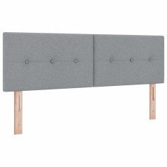 vidaXL Testiera LED grigia chiara con bottoni imbottiti, larga 72 cm, in tessuto.