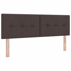 vidaXL Testata del letto LED con bottoni trapuntati, marrone scuro, 72 cm, in tessuto