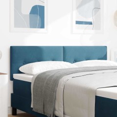 Testiera LED vidaXL Piegata Bottoni Blu Scuro 72 cm Velluto