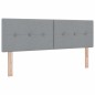vidaXL Testata Letto LED Grigia Chiara con Bottoni, 80 cm, Tessuto