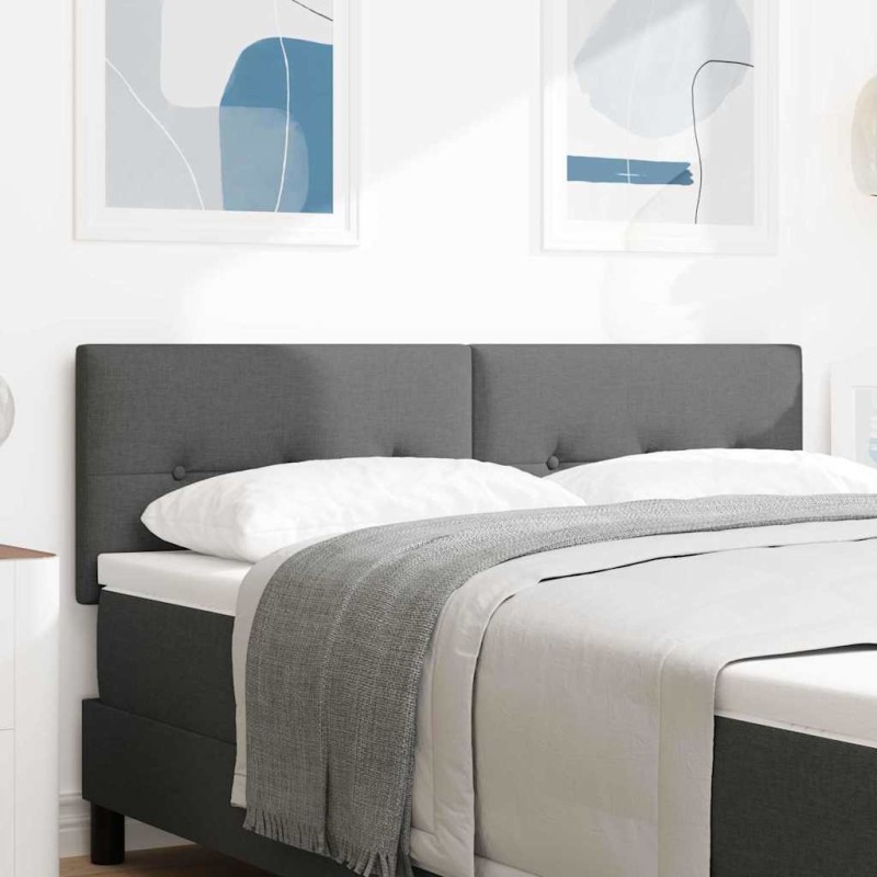 vidaXL Testiera LED Imbottita Grigia Scuro, 80 cm, in Tessuto