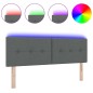 vidaXL Testiera LED Imbottita Grigia Scuro, 80 cm, in Tessuto