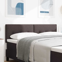 vidaXL Testata LED imbottita marrone scuro con bottoni 80 cm in tessuto