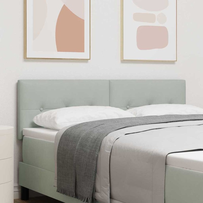 testa LED vidaXL imbottita a bottoni grigio chiaro 80 cm in velluto