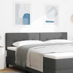 vidaXL Testata letto LED grigia scura imbottita con bottoni da 90 cm