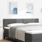 vidaXL Testata letto LED grigia scura imbottita con bottoni da 90 cm