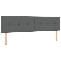 vidaXL Testata letto LED grigia scura imbottita con bottoni da 90 cm