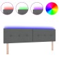 vidaXL Testata letto LED grigia scura imbottita con bottoni da 90 cm