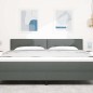 vidaXL Testata letto LED grigia scura imbottita con bottoni da 90 cm