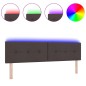 vidaXL Testiera LED in tessuto marrone scuro con bottoni tufted da 90 cm