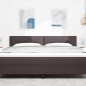vidaXL Testiera LED in tessuto marrone scuro con bottoni tufted da 90 cm