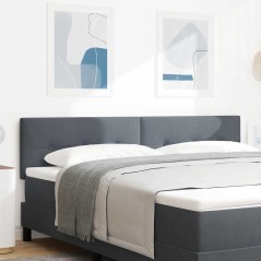 vidaXL Testiera LED trapuntata grigia scura 180 cm velluto