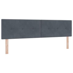 vidaXL Testiera LED trapuntata grigia scura 180 cm velluto