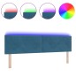 Testata LED vidaXL con bottoni in tessuto blu scuro 90 cm in velluto