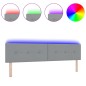vidaXL Testata letto LED con bottoni trapuntati grigia chiara da 100 cm in tessuto.