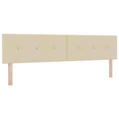 vidaXL Testata Letto LED Crema con Pulsanti, Intagliata, 100 cm in Tessuto