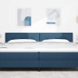 vidaXL Testiera LED imbottita con bottoni blu da 100 cm in tessuto