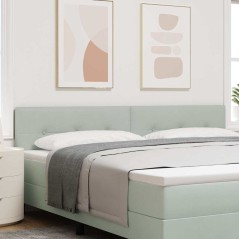 Testata LED vidaXL con bottoni, grigio chiaro, 100 cm, velluto