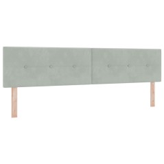 Testata LED vidaXL con bottoni, grigio chiaro, 100 cm, velluto