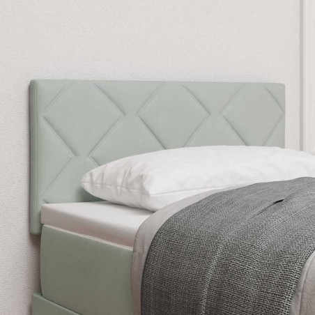 vidaXL Testata LED Design Blocchi di Diamante Grigio Chiaro 80 cm in Veluto