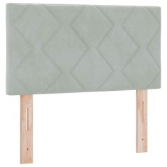 vidaXL Testata LED Design Blocchi di Diamante Grigio Chiaro 80 cm in Veluto