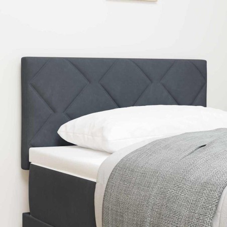 vidaXL Testata LED con motivo a diamante grigio scuro, 80 cm, in velluto