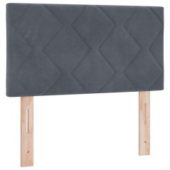 vidaXL Testata LED con motivo a diamante grigio scuro, 80 cm, in velluto