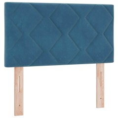 vidaXL Testata LED Design Blocchi Diamante Blu Scuro 80 cm Velvete