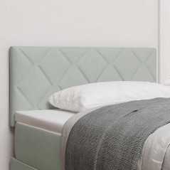vidaXL Testata LED in velluto grigio chiaro, design a blocchi a diamante, 90 cm