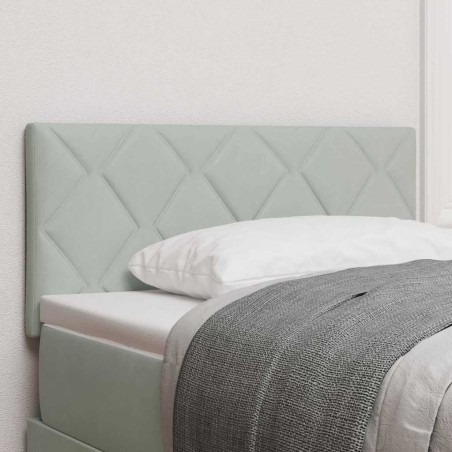 vidaXL Testata LED in velluto grigio chiaro, design a blocchi a diamante, 90 cm
